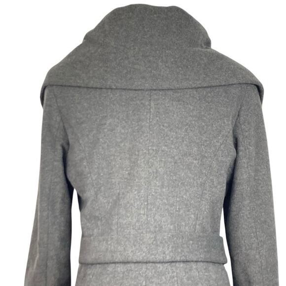 TAHARI Wool Blend Belted Shawl Collar Coat, Jacket in Grey - Picture 5 of 11
